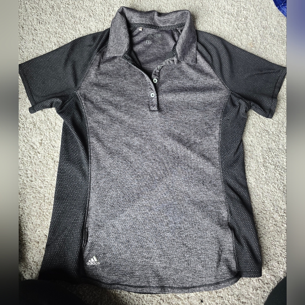 Adidas M Gray Athletic Polo Shirt